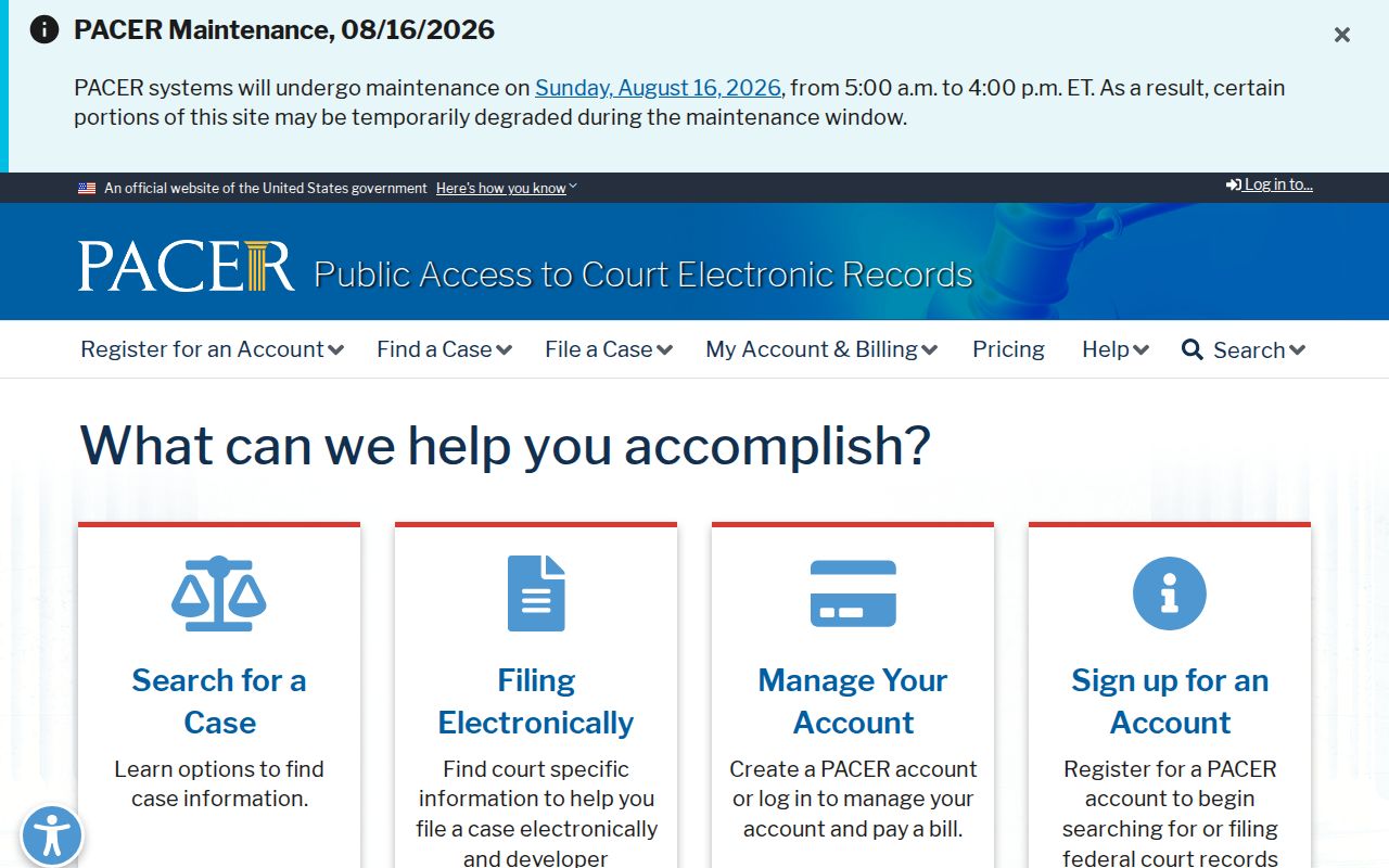 Federal court record service for Grays Harbor County cases